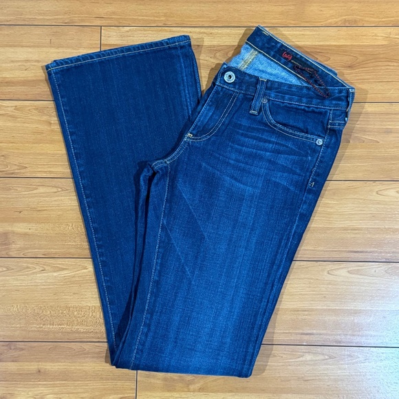 AG Adriano Goldschmied Mid Rise Bootcut Jeans Medium Blue Wash Size 27R - Picture 1 of 7